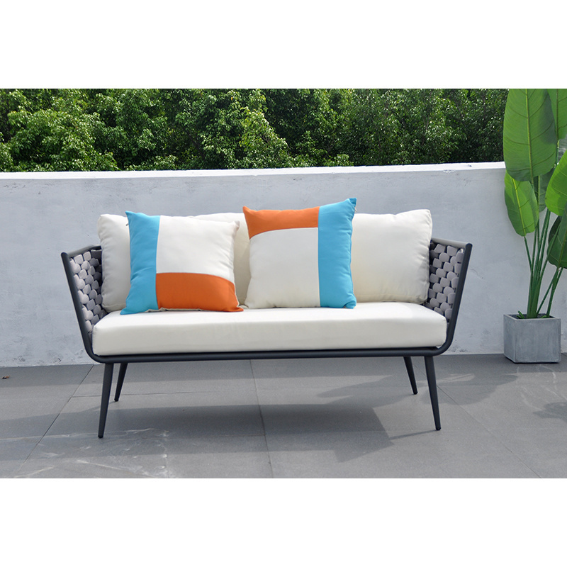 factory manufacture metal frame outdoor garden sofa leisure style rattan furniture garden patio recliner sofa set