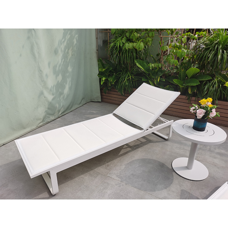 Lenatees Pool 1 Person Sun Loungers Poolside Chaise Sun Bed Aluminum Outdoor Furniture Lounger