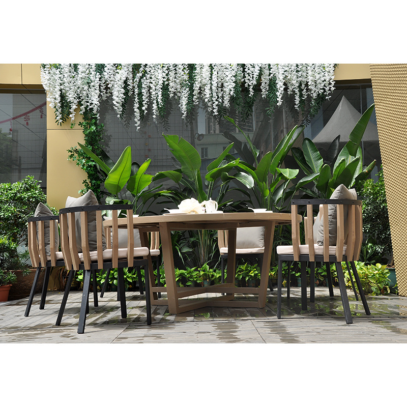 Classic Design Hotel Garden Furniture Waterproof Courtyard Patio Lounge Outdoor Dining Set