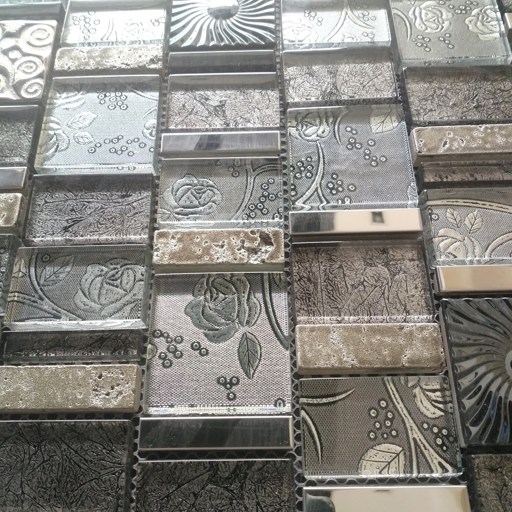 Export Quality Peel and Stick Backsplash Wall Tile Crystal Glass Mosaic