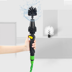 Factory Direct Sales Multi-function Replaceable Head Tire Brush Water Powered Driven Rotary Cleaning Brush