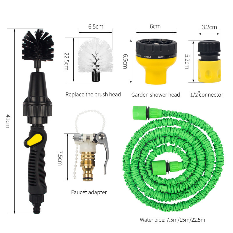 Factory Direct Sales Multi-function Replaceable Head Tire Brush Water Powered Driven Rotary Cleaning Brush