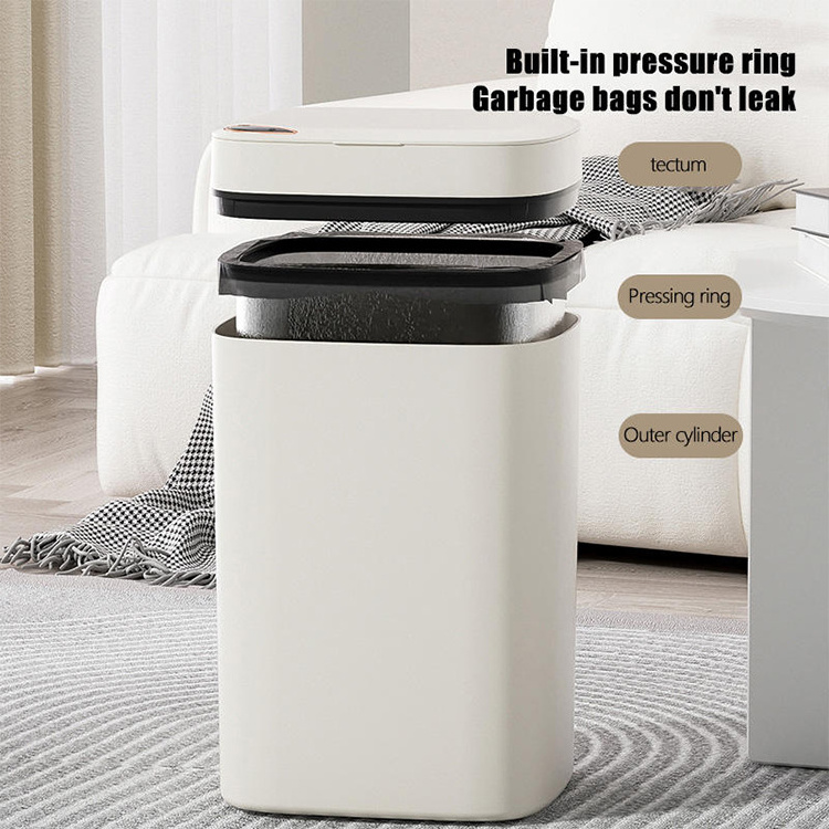 Trash Can Indoor Bathroom Crevice 12L Intelligent Induction Electric Rubbish Can Touch Sensor Garbage Bucket With Sensor