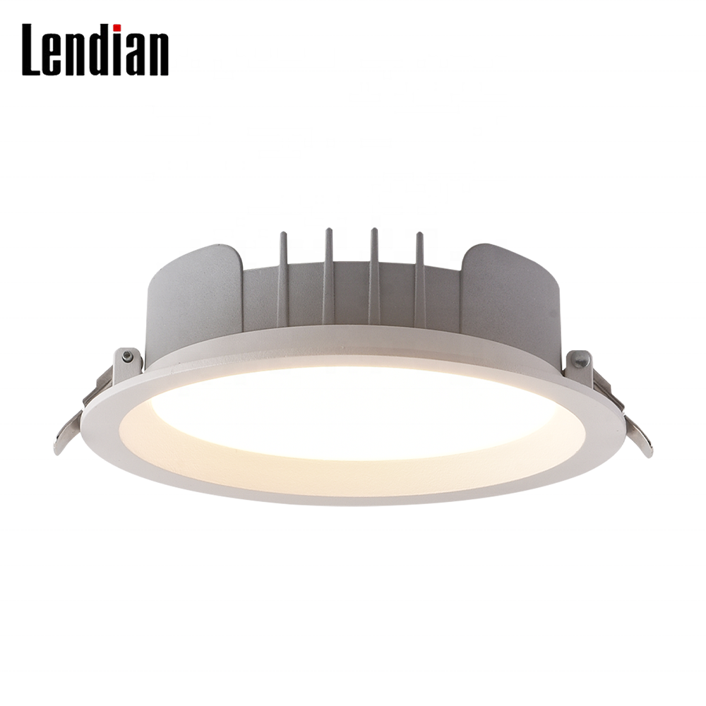 Zhongshan lendian new design ce rohs 8w 12w 15w 20w ceiling 3cct downlight 200mm tri color changeable led recessed light