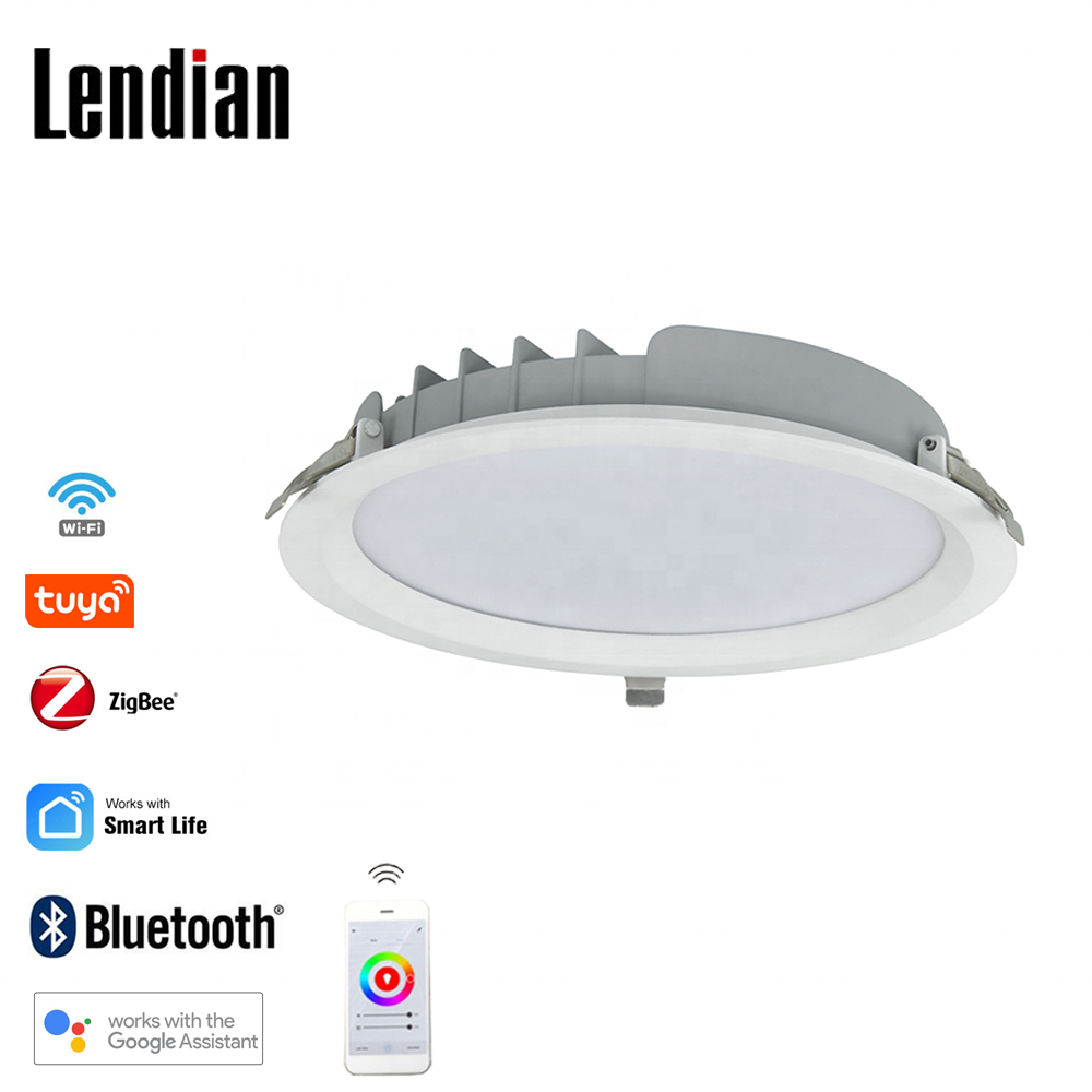 Zhongshan lendian new design ce rohs 8w 12w 15w 20w ceiling 3cct downlight 200mm tri color changeable led recessed light