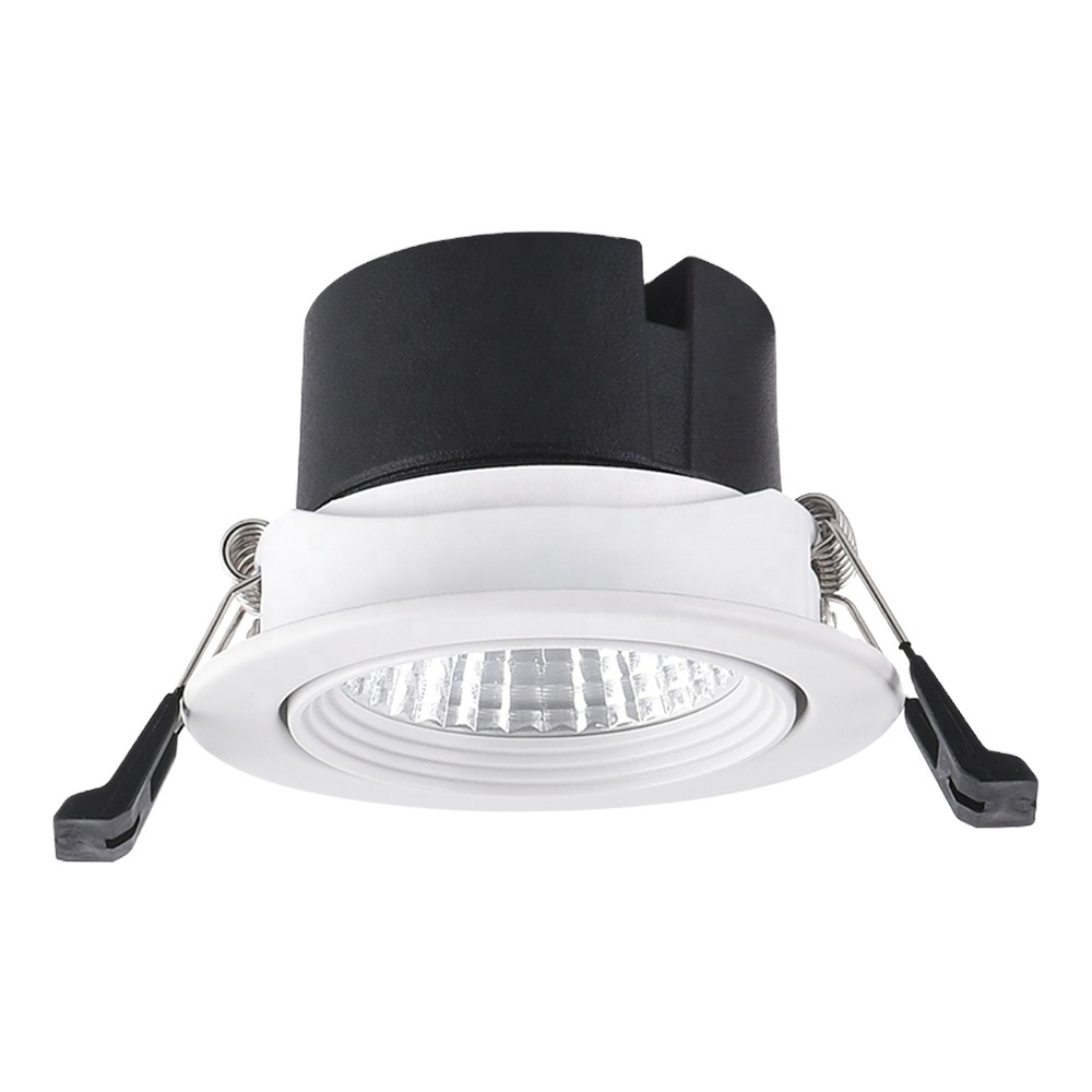 Commercial down light 5w 7w 9w 12w anti glare cob loxone ceiling recess adjust 24v dc mini tri color dimmable led downlight