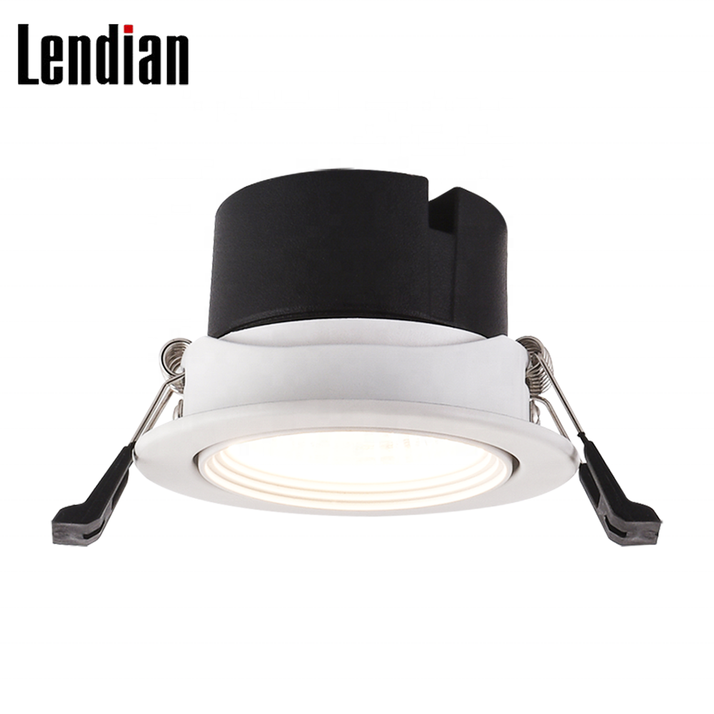 Commercial down light 5w 7w 9w 12w anti glare cob loxone ceiling recess adjust 24v dc mini tri color dimmable led downlight