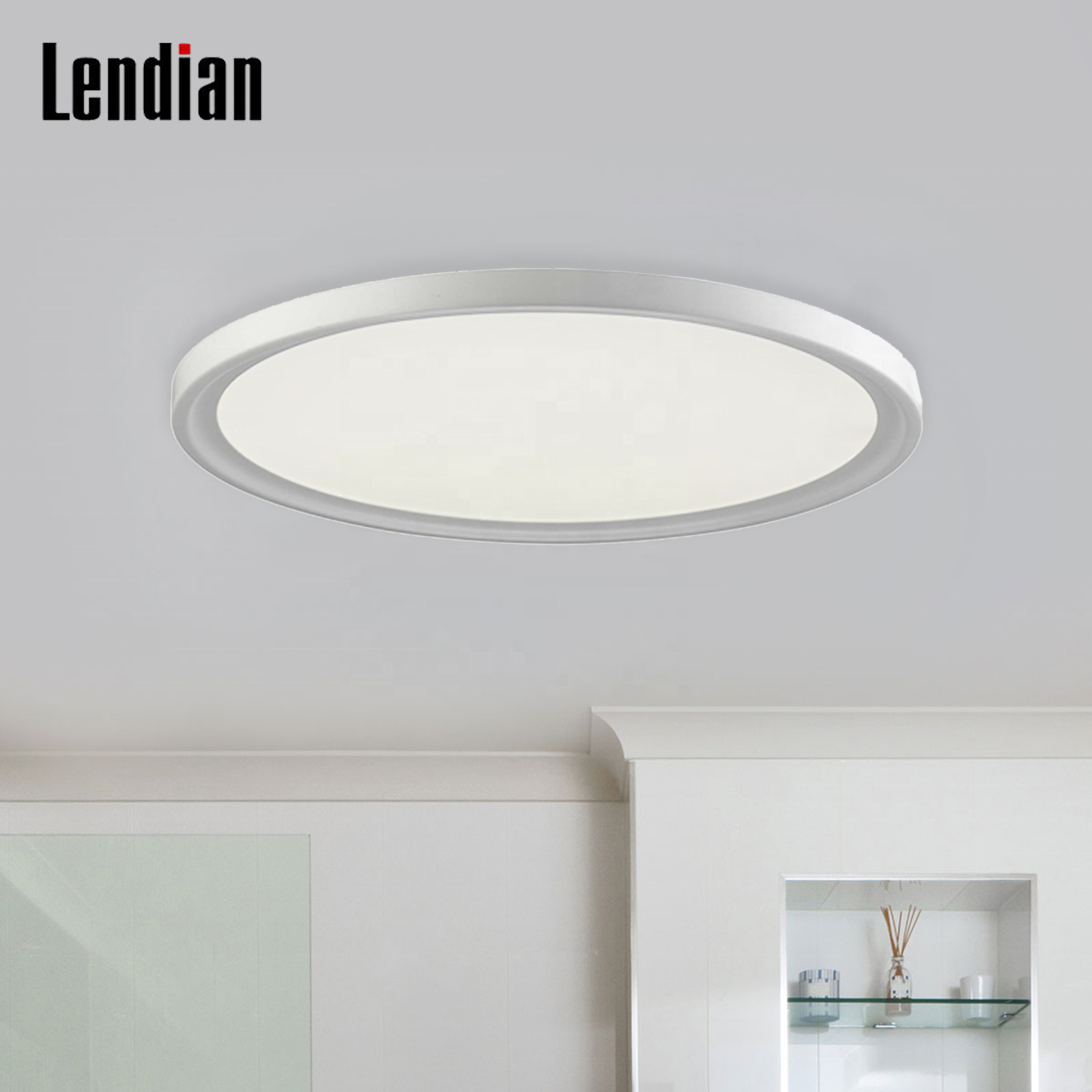 Ultra thin plafond verlichting dim to warm circle white slim round flush mount surface led drum panel ceiling light