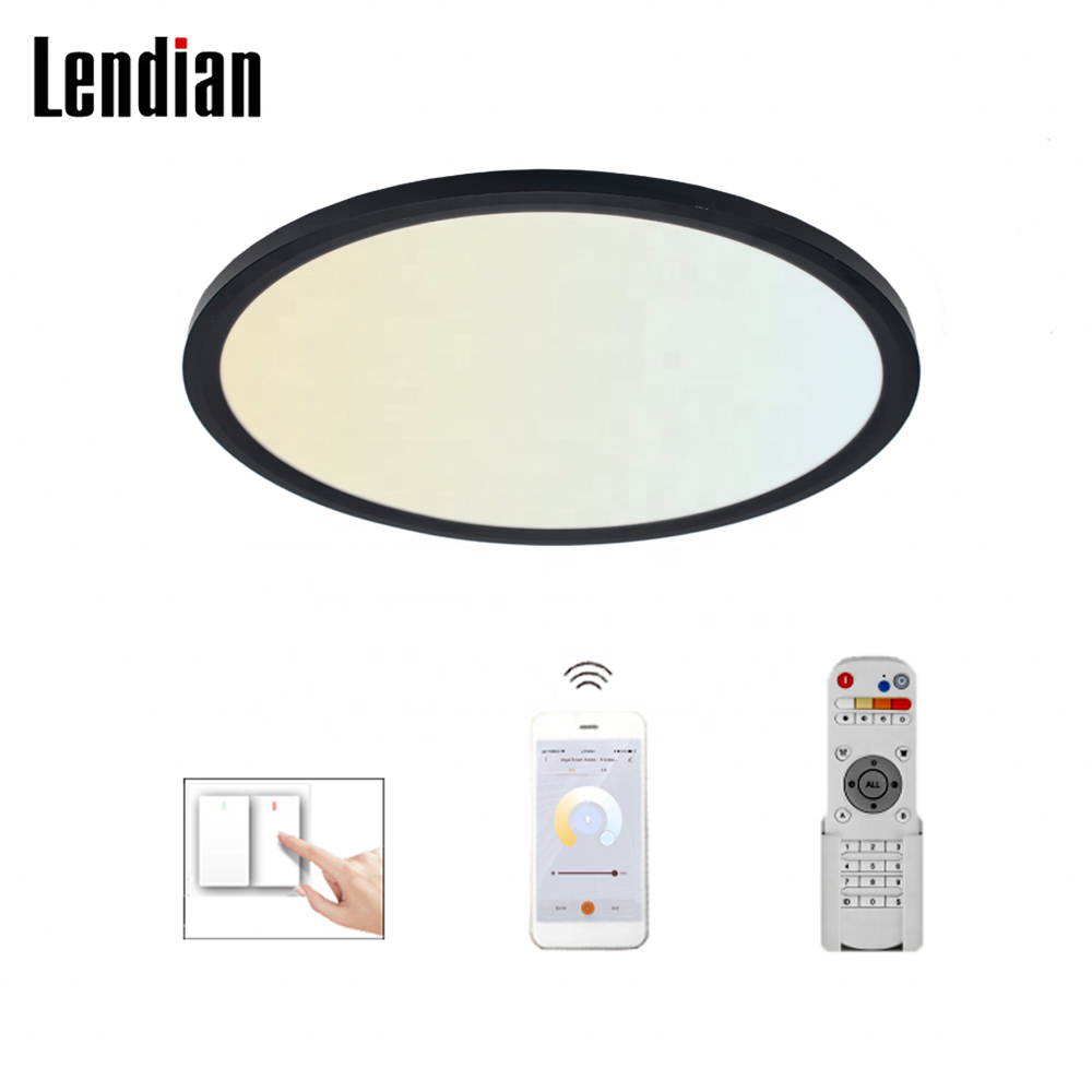 Ultra thin plafond verlichting dim to warm circle white slim round flush mount surface led drum panel ceiling light