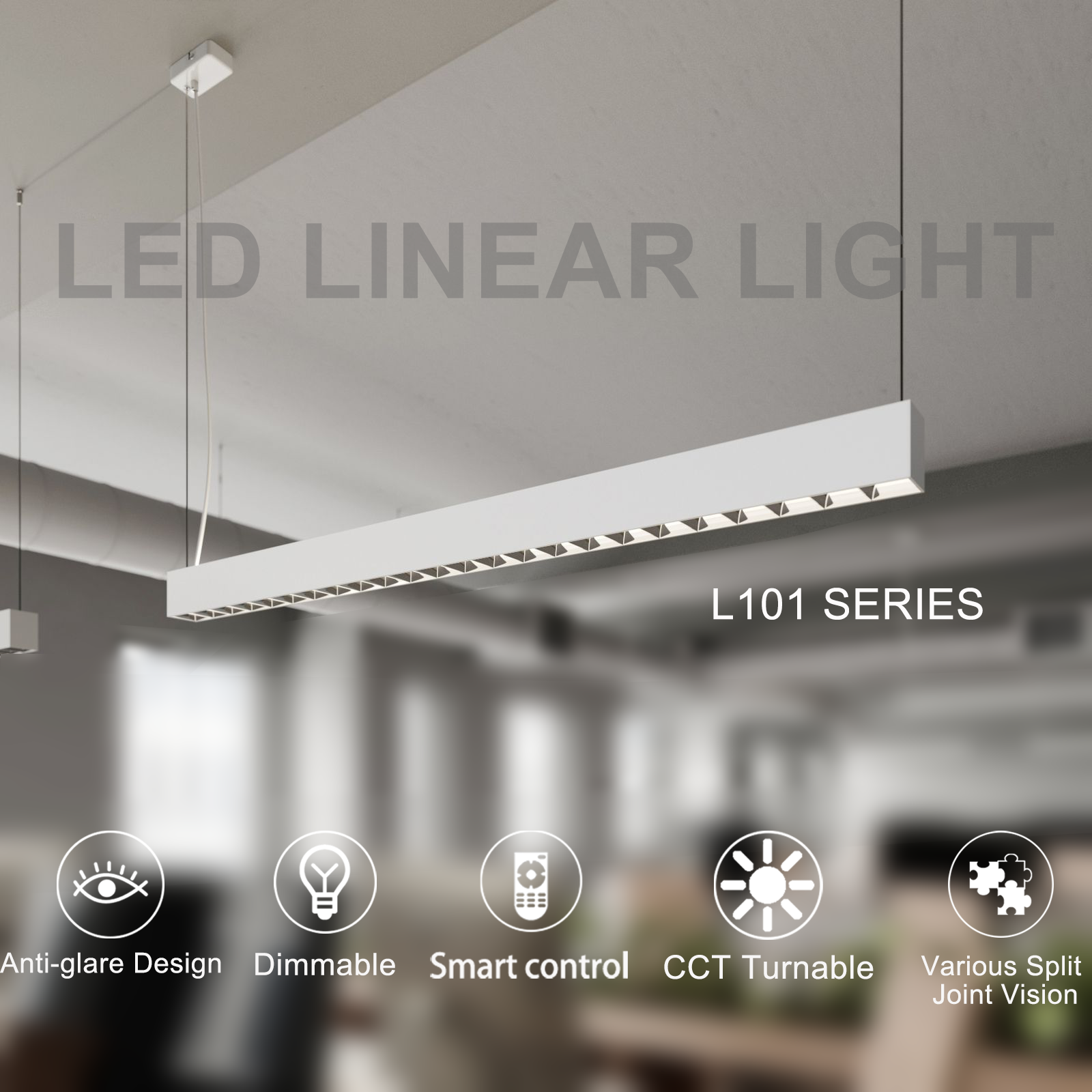 Modern 20w tuv saa cct dimmable smart professional up and down hanging linear led lighting fixture