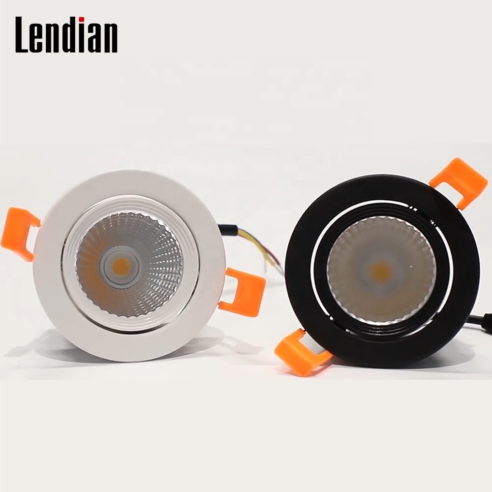 Modern ceiling 7 watt 2700k 4000k black spot tunable white dimmable adjustable 24v cob recessed mini led spotlight light