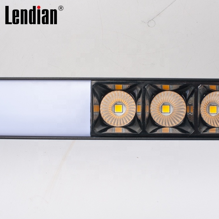 modern smd 5w 10w 15w 20w supermarket office gallery hanging ceiling black led linear lighting fixture