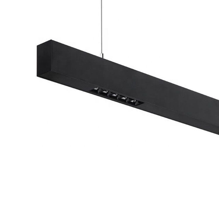 modern smd 5w 10w 15w 20w supermarket office gallery hanging ceiling black led linear lighting fixture