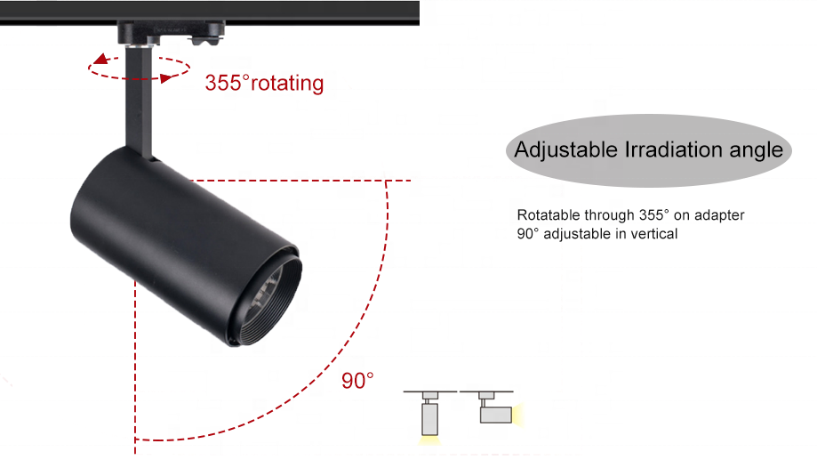 Adjustable beam angle shop led spot 9w 20w 30watt 35w magnetic track light lamp housing cob cylinder fixture adapter accessories