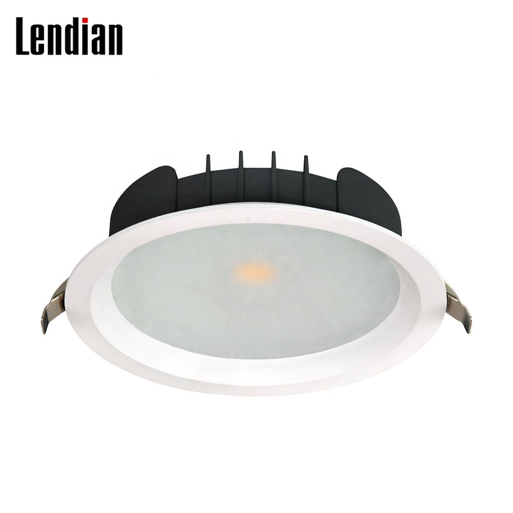 Hotel project high cri 90 6 inch downlight housing 15w 20w 24w 30w cob smd 3 color smart recessed led downlight