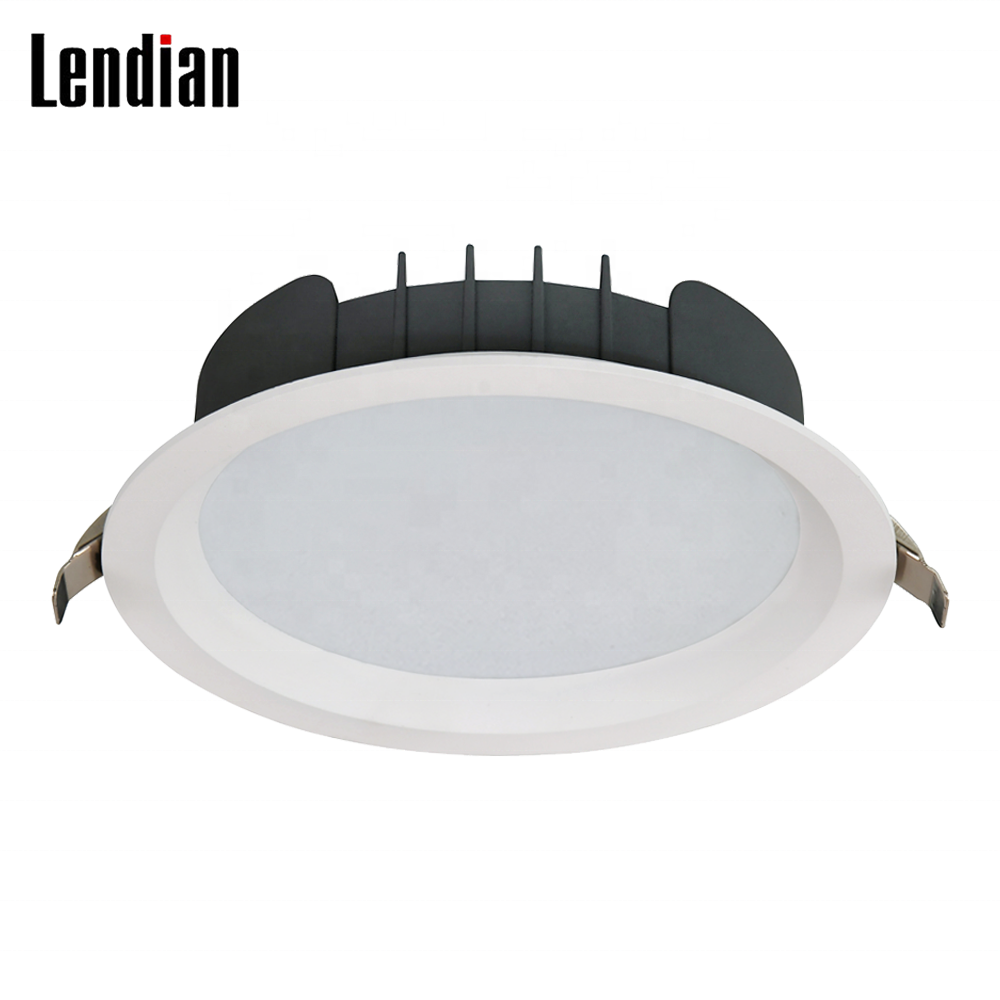 Hotel project high cri 90 6 inch downlight housing 15w 20w 24w 30w cob smd 3 color smart recessed led downlight