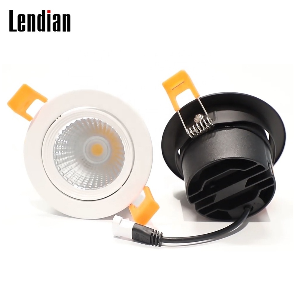 Modern ceiling 7 watt 2700k 4000k black spot tunable white dimmable adjustable 24v cob recessed mini led spotlight light