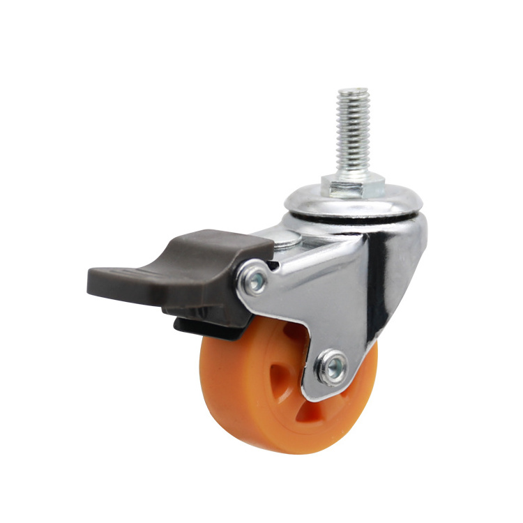 China supplier roller ball side mount no bearing orange nylon furniture caster wheel for flower shelf air cooler castor