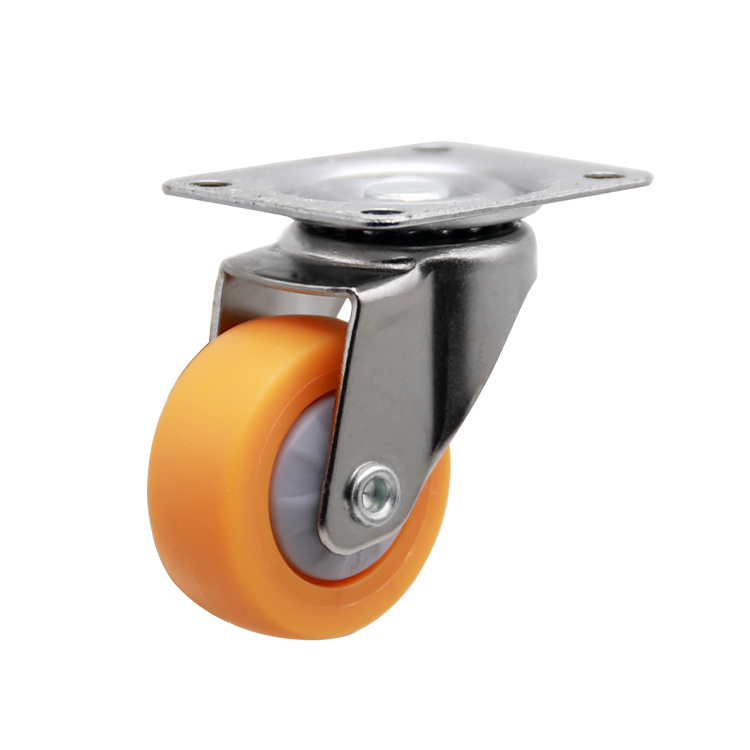 Orange nylon furniture mini plastic ball caster wheel for kitchen platform castor swivel with lock high quality made in China