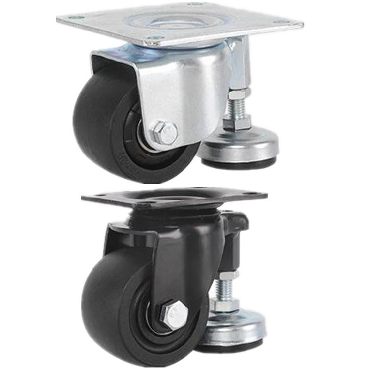 Adjustable leveling Swivel Nylon Cabinet Machine Low Profile Heavy Duty Wheel Caster