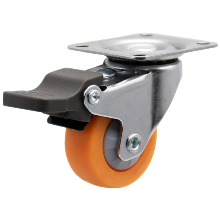 Orange nylon furniture mini plastic ball caster wheel for kitchen platform castor swivel with lock high quality made in China