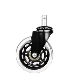 Amazon Hot sale Office chair replacement transparent pu 3 Inch 75 mm grip ring inserted stem Black Roller blade caster wheel