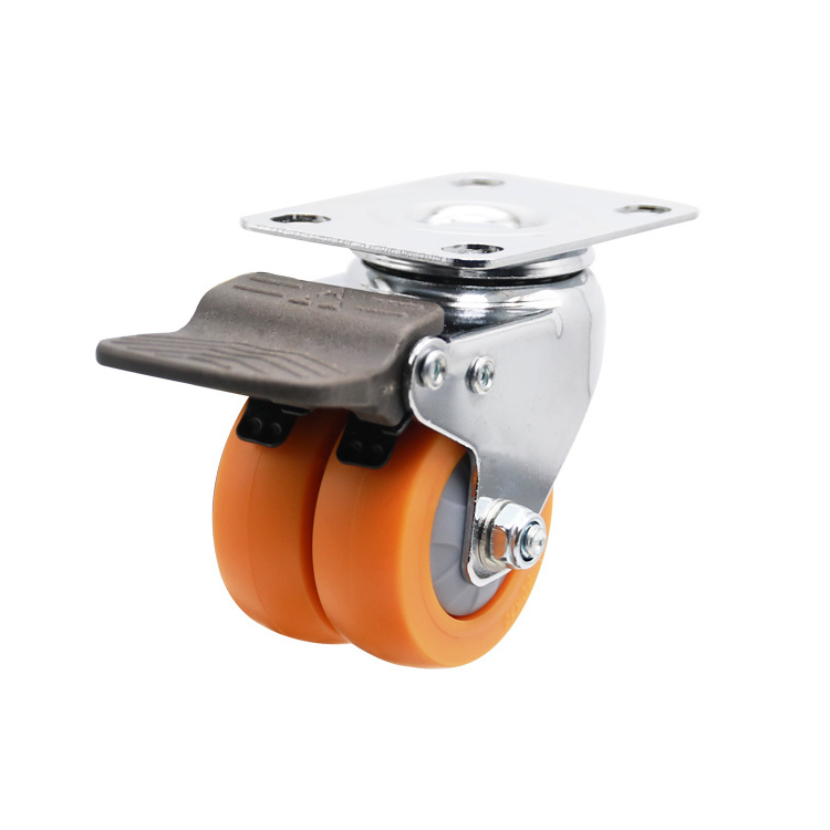 Orange nylon furniture mini plastic ball caster wheel for kitchen platform castor swivel with lock high quality made in China