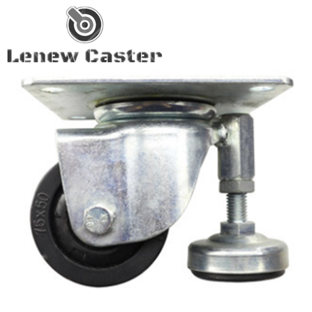 Adjustable leveling Swivel Nylon Cabinet Machine Low Profile Heavy Duty Wheel Caster