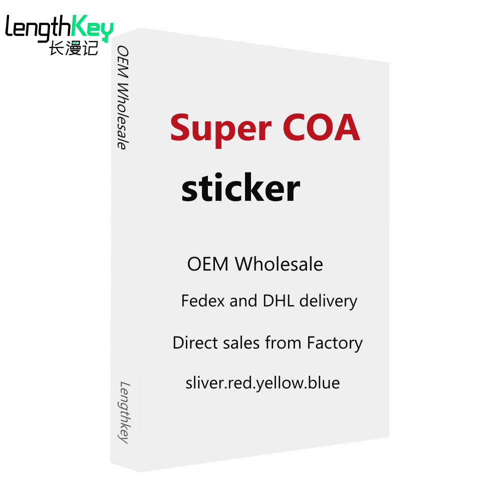 Super CoA sticker OEM Wholesale Fedex and DHL delivery Direct sales from Factory sliver.red.yellow.blue