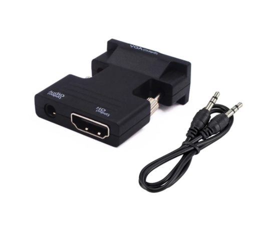 Best New HDMI-compatible Female to VGA Male Converter 3.5mm Audio Cable Adapter 1080P FHD Video Output for PC Laptop TV Monitor Projector