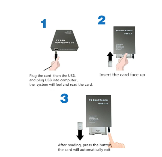 USB 2.0 to PC ATA PCMCIA Adapter Flash Disk Memory Card Reader