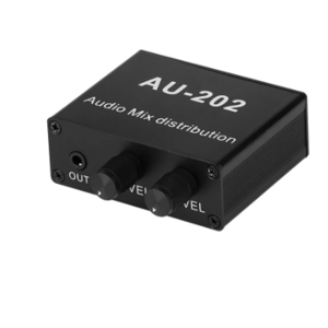 Enough stock Stereo Mixer Audio Distributor for Headphone External Power AMP Volume independent control DC5-19V 2 inputs 2 outputs