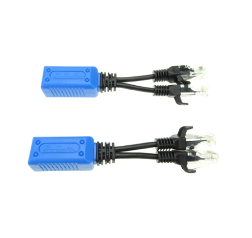 Popular Hot selling 1pair RJ45 splitter combiner  two POE camera use one net cable POE Adapter Cable Connectors Passive Power Cable