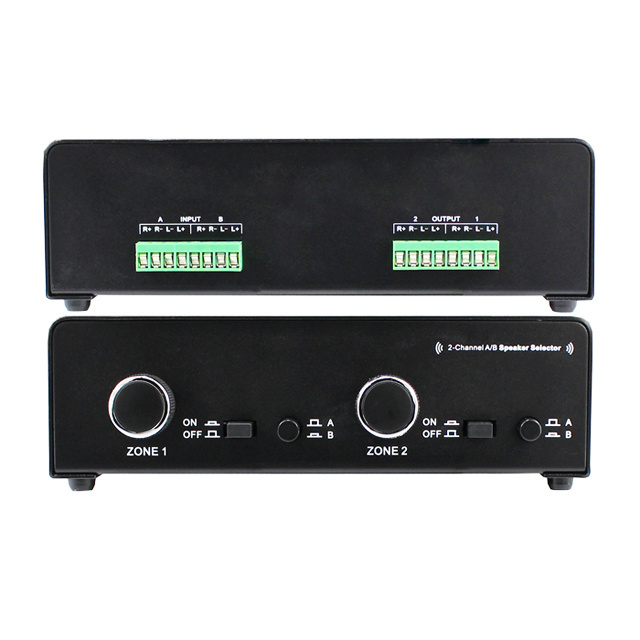 2 Channel A B Speaker Selector Dual Audio Switch With Volume Controls For Multi Channel Amplifier Speaker Home theater