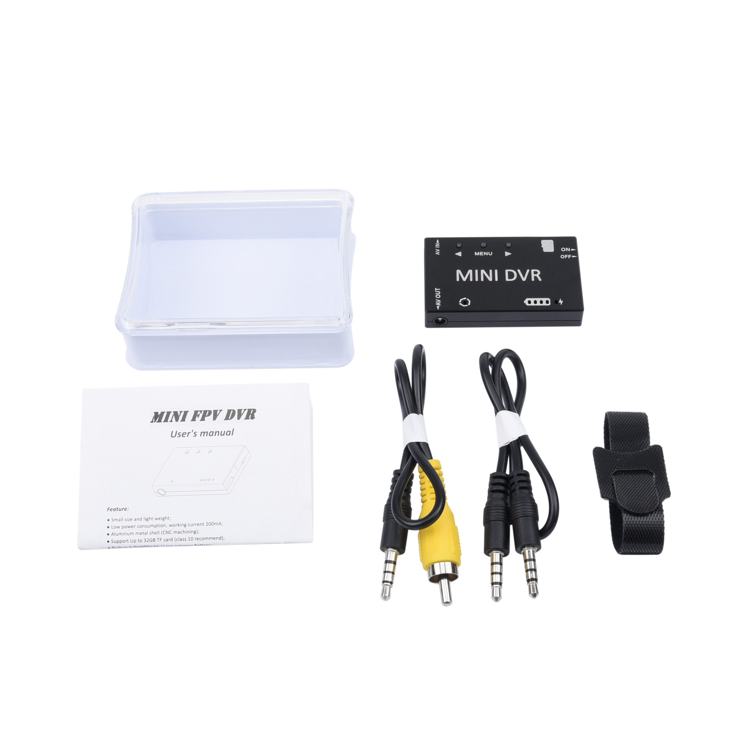 Mini DVR Video Audio Recorder FPV Recorder Built-in 3.7V 400mah Battery NTSC/PAL Switchable for RC FPV Multicopters VR Goggle