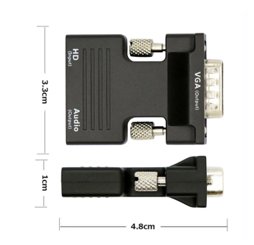 Best New HDMI-compatible Female to VGA Male Converter 3.5mm Audio Cable Adapter 1080P FHD Video Output for PC Laptop TV Monitor Projector