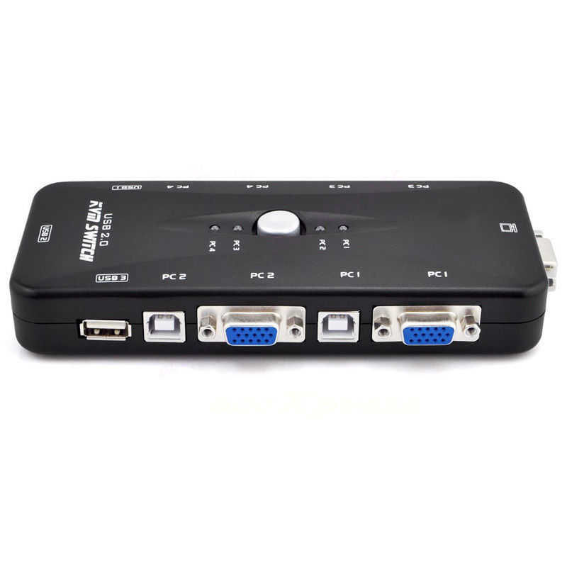 Best quality Hot selling USB 2.0 KVM Switch 4 Port For Mouse Keyboard HUB VGA Monitor Sharing