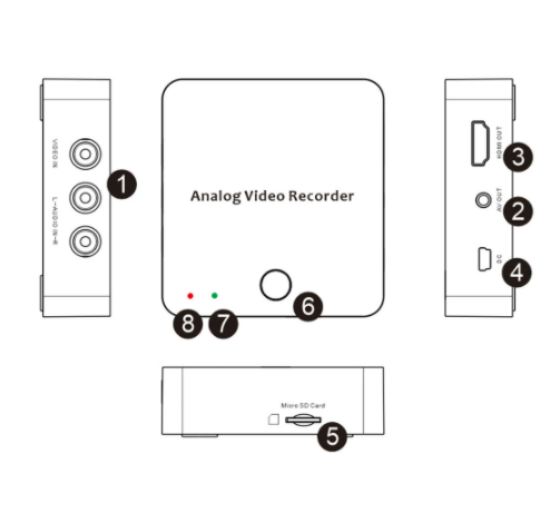 Video Recorder 272 Analog Video Recorder AV Capture Video Tapes Transfers to Digital Format VHS To Digital Converter For Hi8 VCR