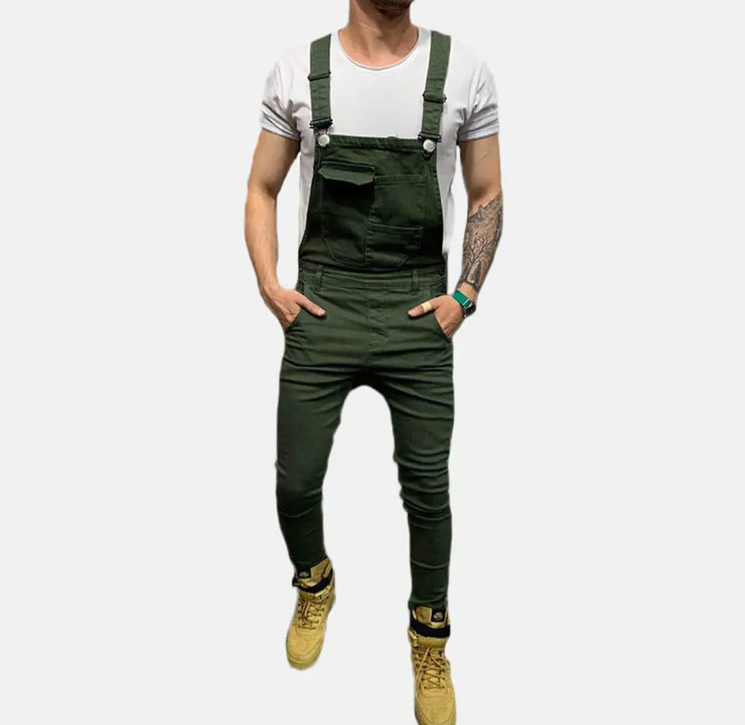 Mens Casual Cargo Overalls Casual Pants Camping Suspenders Multi Pocket Loose Outdoor Men Straight Spandex / Cotton Custom Label