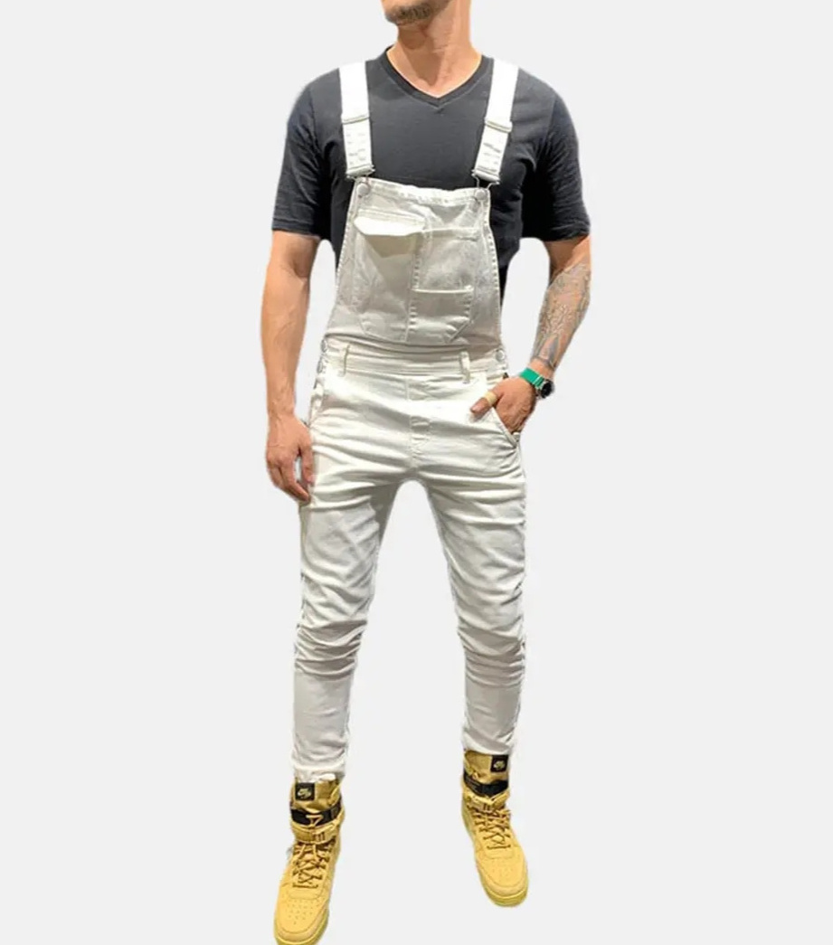 Mens Casual Cargo Overalls Casual Pants Camping Suspenders Multi Pocket Loose Outdoor Men Straight Spandex / Cotton Custom Label