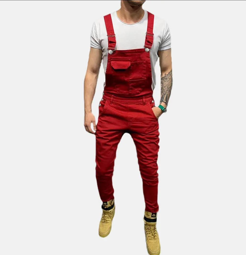 Mens Casual Cargo Overalls Casual Pants Camping Suspenders Multi Pocket Loose Outdoor Men Straight Spandex / Cotton Custom Label