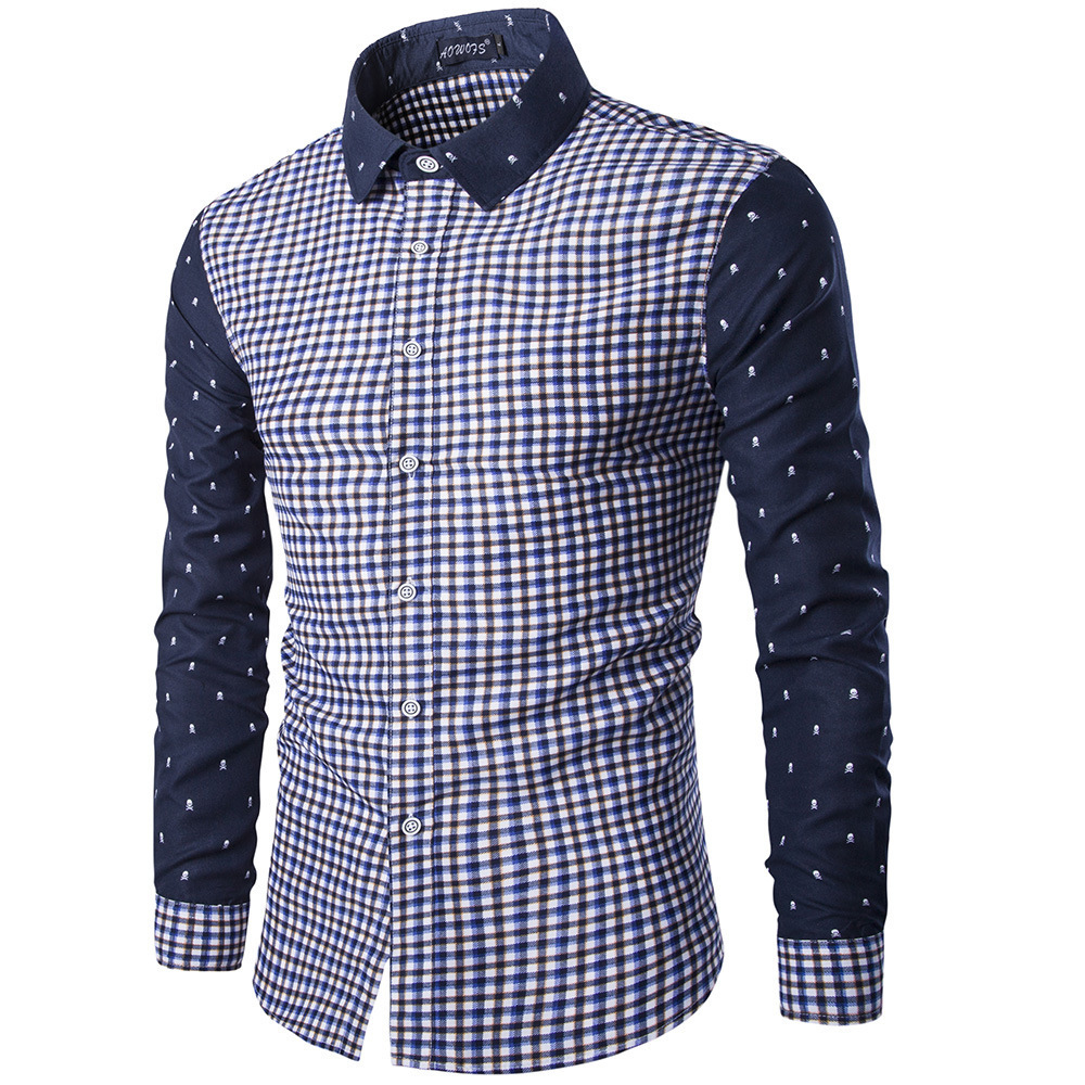 Metro casual plus size men's shirts custom long sleeve plaid designer check shirts Collection From Bangladesh