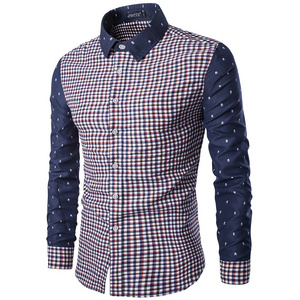 Metro casual plus size men's shirts custom long sleeve plaid designer check shirts Collection From Bangladesh