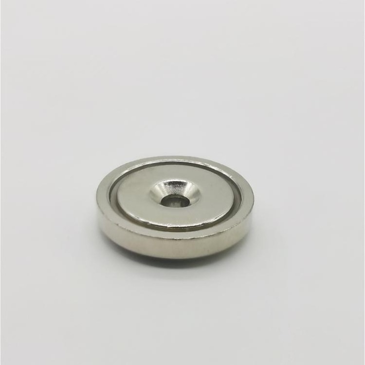 Stainless steel cover Neodymium Pot NdFeB Magnet with Counter Bore Type pot Magnet