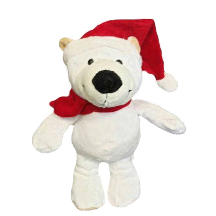 Wholesale Manufacture Soft Stuffed Plush Polar Bear Christmas Decoration Doll Toys for Gifts