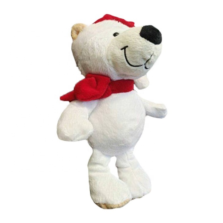 Wholesale Manufacture Soft Stuffed Plush Polar Bear Christmas Decoration Doll Toys for Gifts