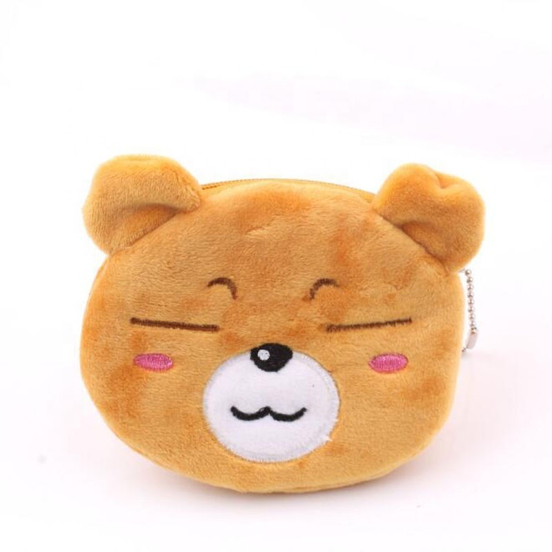 Cartoon Plush Coin Purse Children's Gift Soft Ring Coin Key Case Mini Cute Animal Wallet