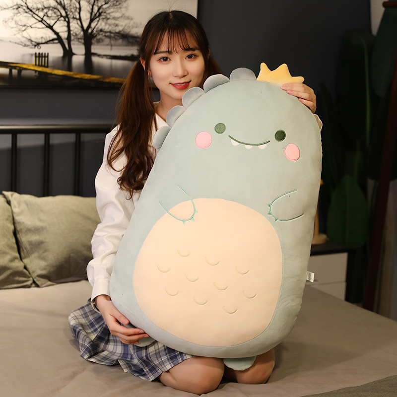 Cute dinosaur doll plush toy piggy bed sleeping large fox duck rabbit pinch pillow bear penguin children's soft gift plush toy