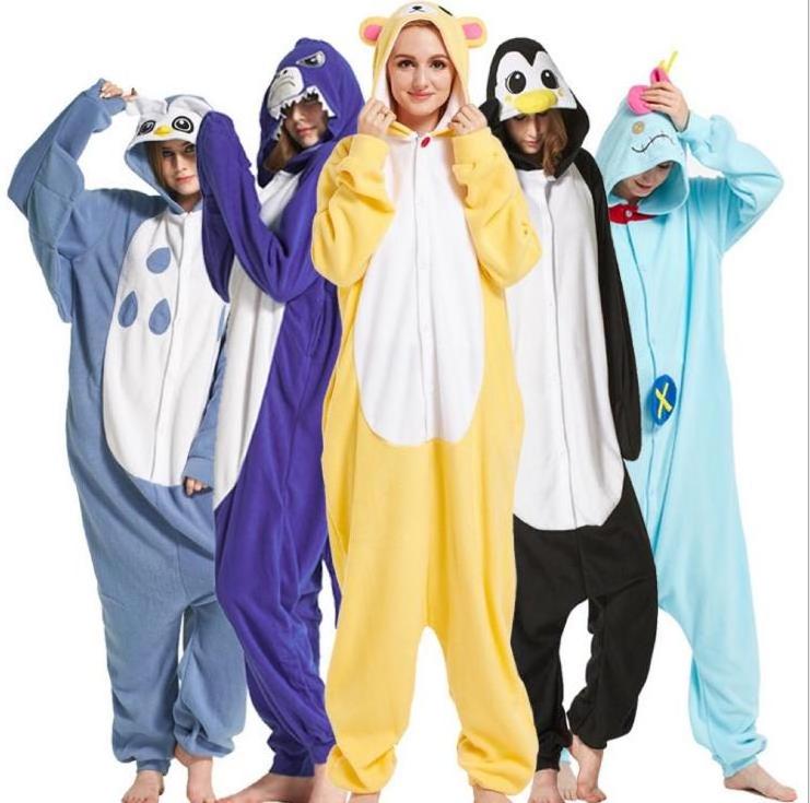 New product best-selling autumn and winter animal cartoon one-piece pajamas polar fleece adult  home wear performance costume