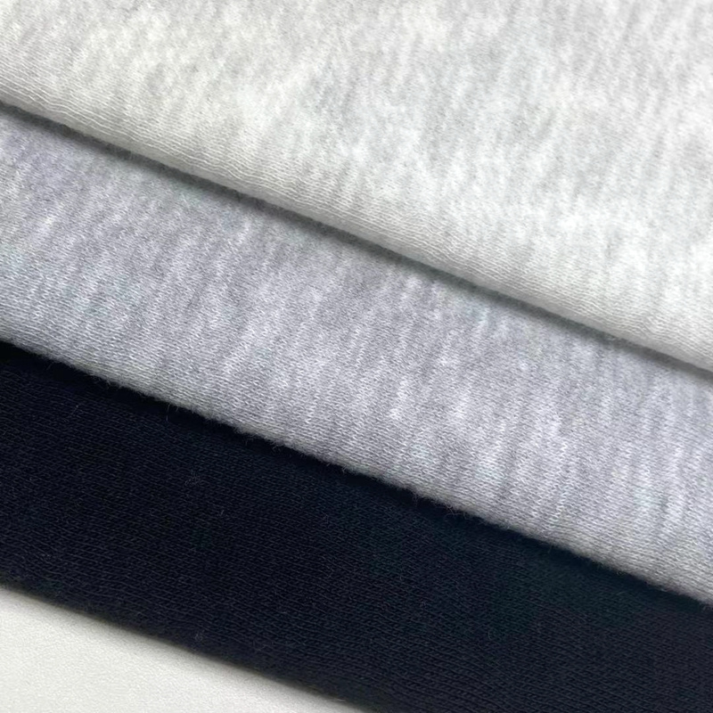 Soft quality 70% polyester 30% cotton knitted TC brushed 260GSM heather french terry fleece fabric for hoodie